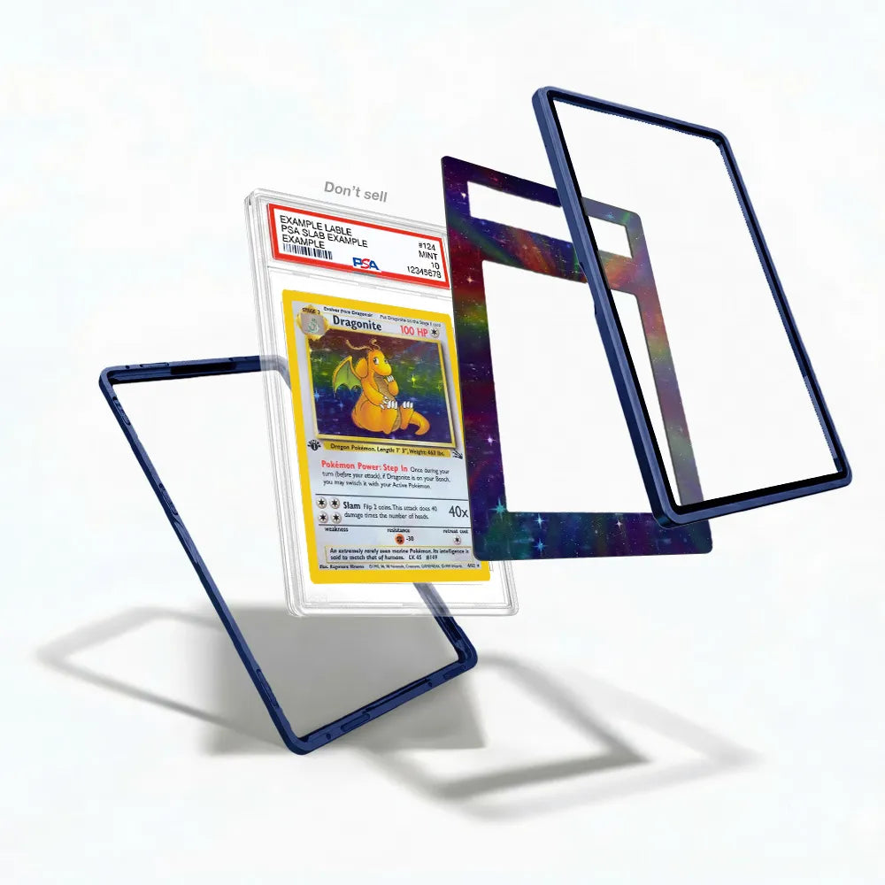 Dragonite 0004-62 Fossil 1st Edition Holo Extended Art Display Cases - PSA Slab Case - Detail View