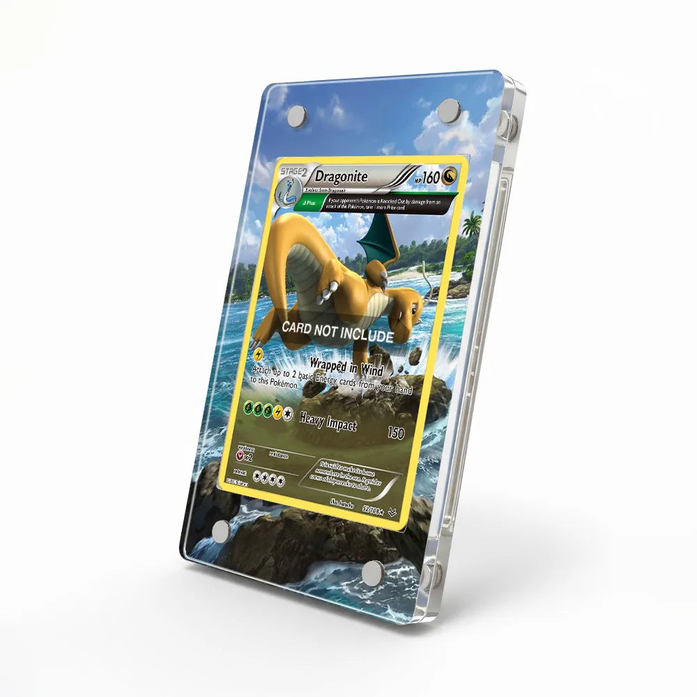 Dragonite 52-108 Rare Holo Roaring Skies Extended Art Display Cases - Magnetic Case - Side View