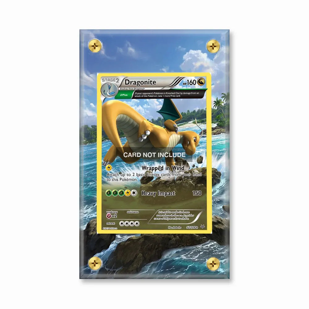 Dragonite 52-108 Rare Holo Roaring Skies Extended Art Display Cases - Screws Case - Front View