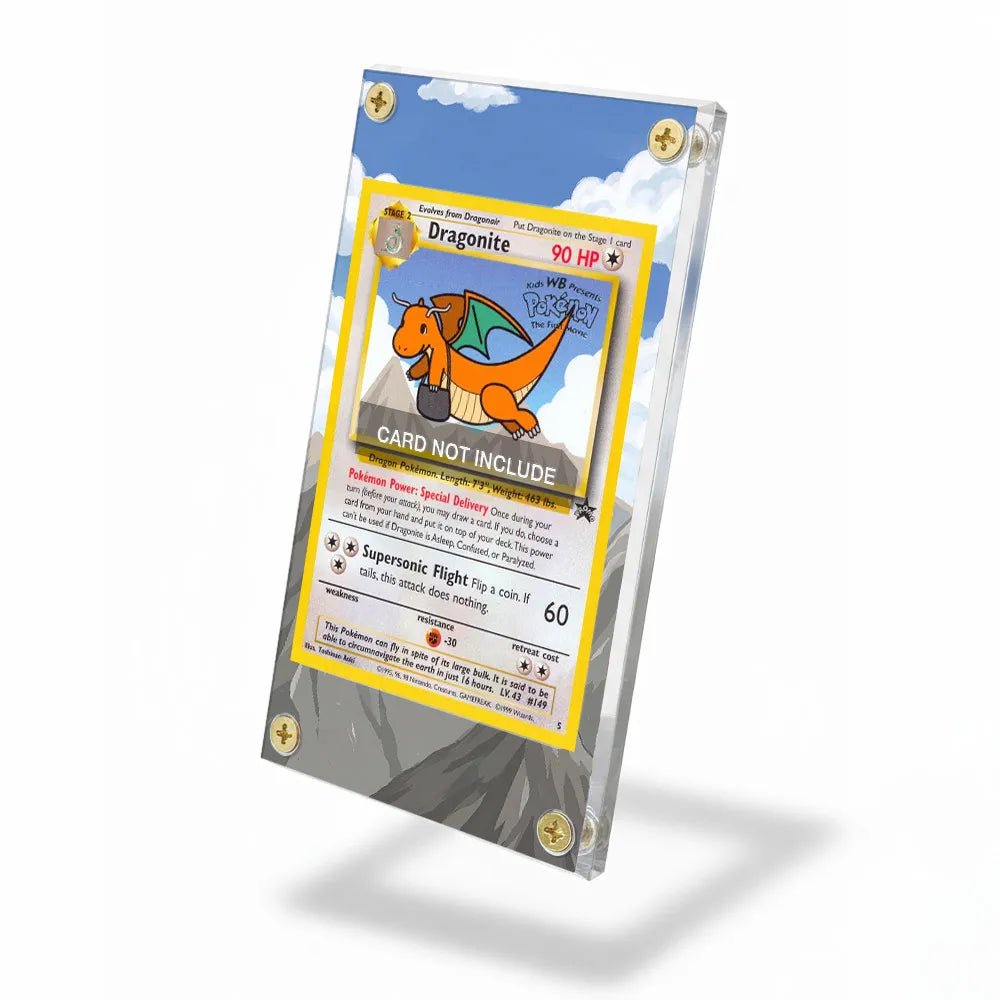 Dragonite 5 Promo Wizards Black Star Promos Extended Art Display Cases - Screws Case - Side View