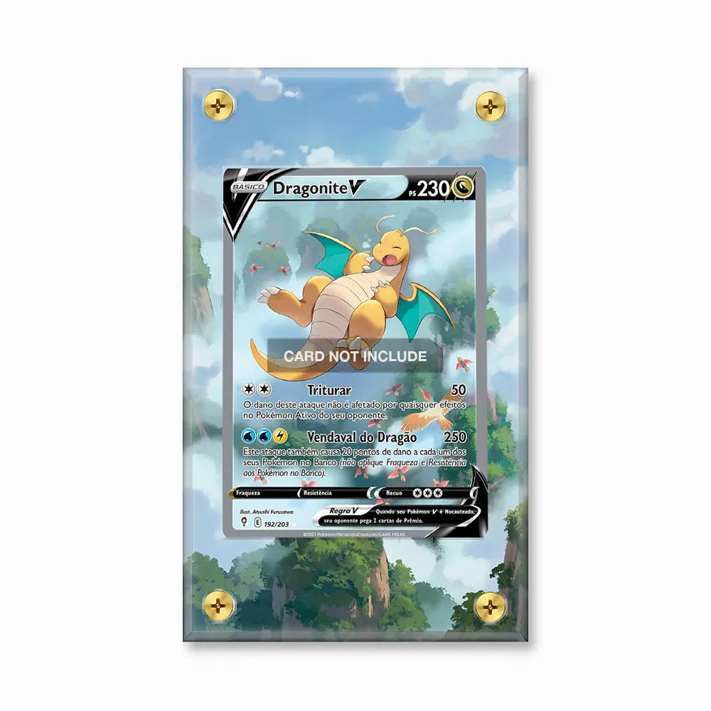 Dragonite V SIR SAR Evolving Skies Alternate Art Extended Art Display Cases - Screws Case - Front View