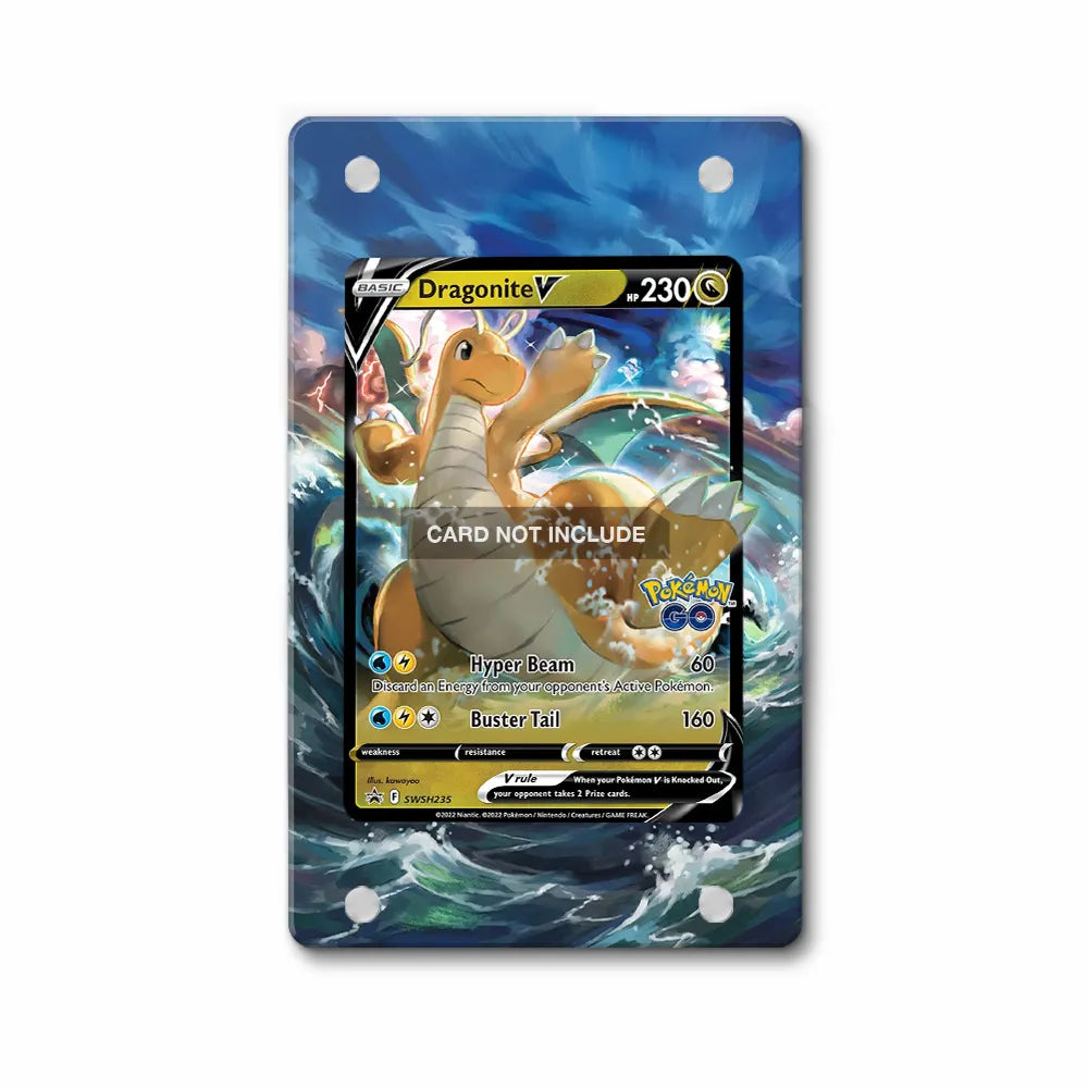Dragonite V SWSH225 Sword & Shield Black Star Promos Pokemon Cards Extended Art Display Cases - Magnetic Case - Front View