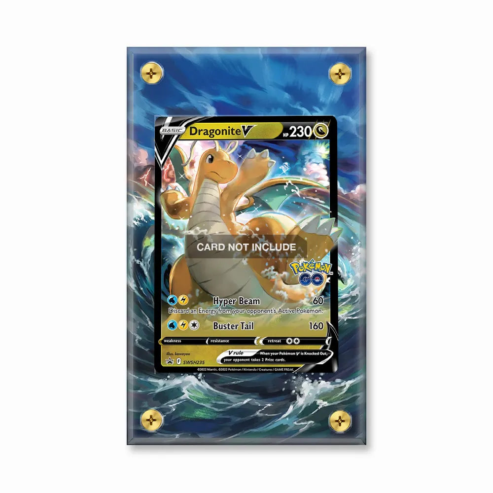 Dragonite V SWSH225 Sword & Shield Black Star Promos Pokemon Cards Extended Art Display Cases - Screws Case - Front View