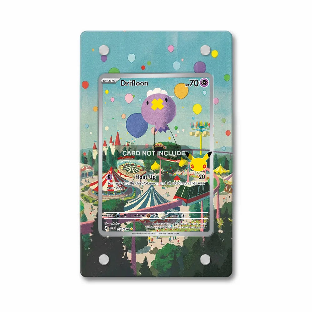 Drifloon 136-128 Illustration Rare 30th Anniversary Pokemon Cards Custom Art Display Cases - Magnetic Case - Front View