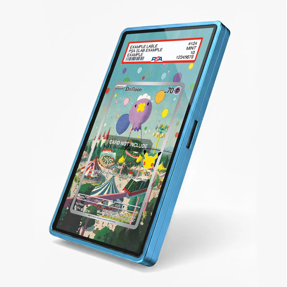 Drifloon 136-128 Illustration Rare 30th Anniversary Pokemon Cards Custom Art Display Cases - PSA Slab Case - Side View