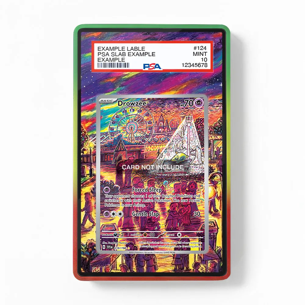 Drowzee 210-198 IR AR Scarlet & Violet Base Set Extended Art Display Cases - PSA Slab Case - Front View