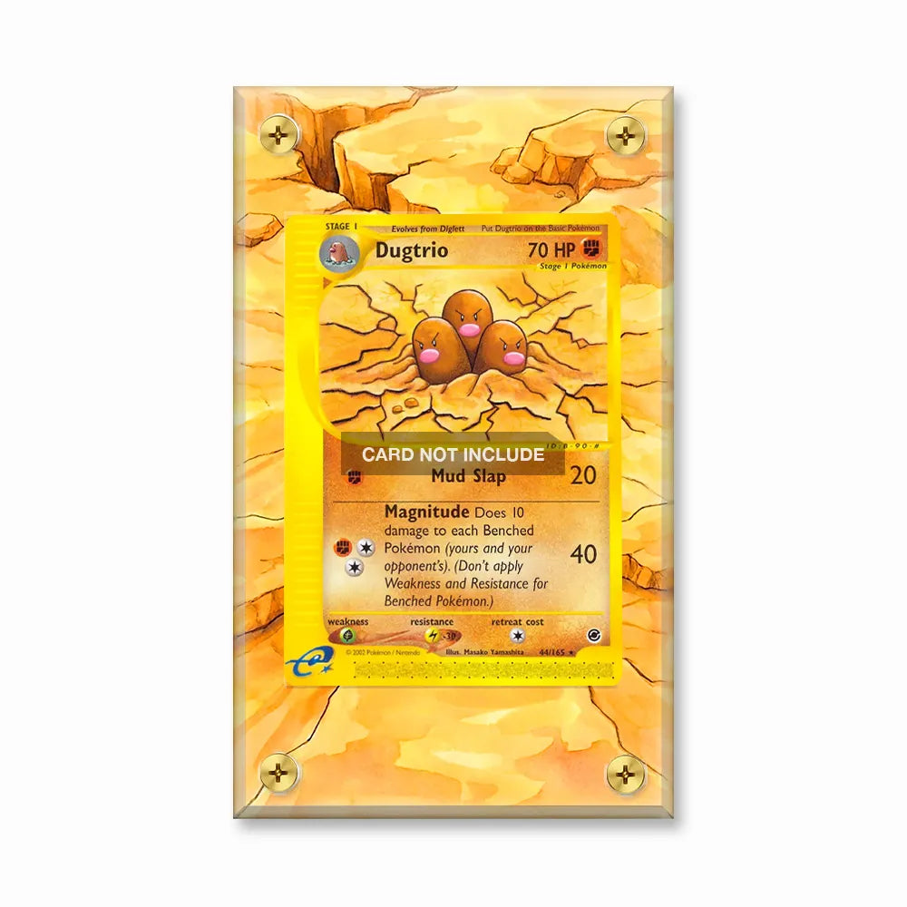 Dugtrio 10-165 Expedition Pokemon Cards Extended Art Display Cases - Screws Case - Front View
