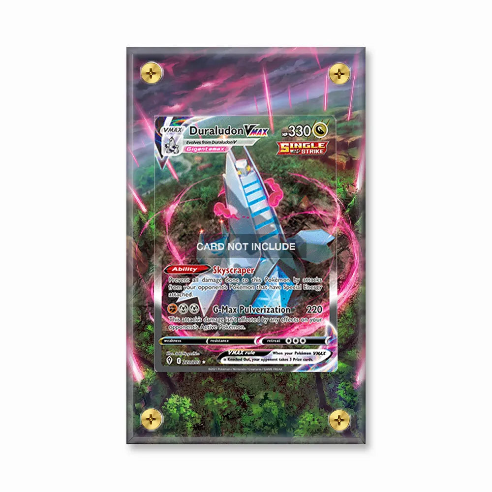 Duraludon VMAX SIR SAR Evolving Skies Alternate Art Extended Art Display Cases - Screws Case - Front View
