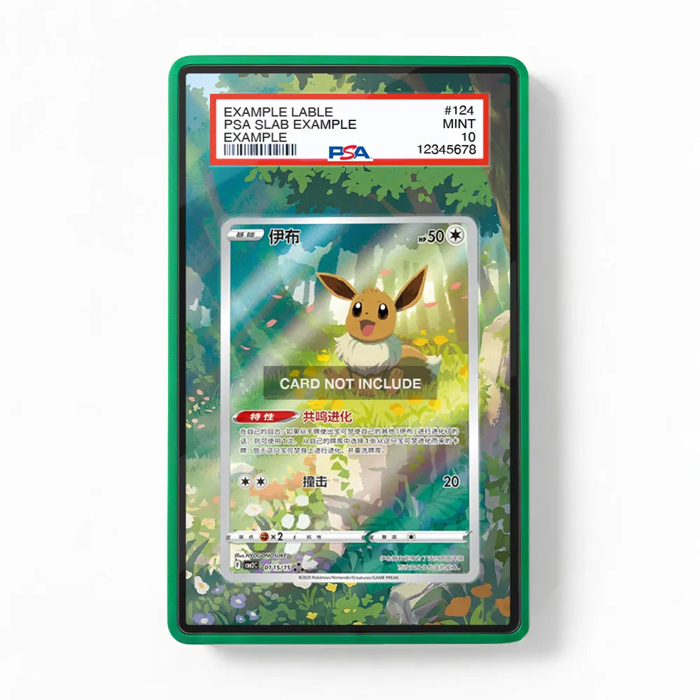 Eevee 0115-15 Gem Pack 2 Chinese Exclusive Extended Art Display Cases - PSA Slab Case - Front View
