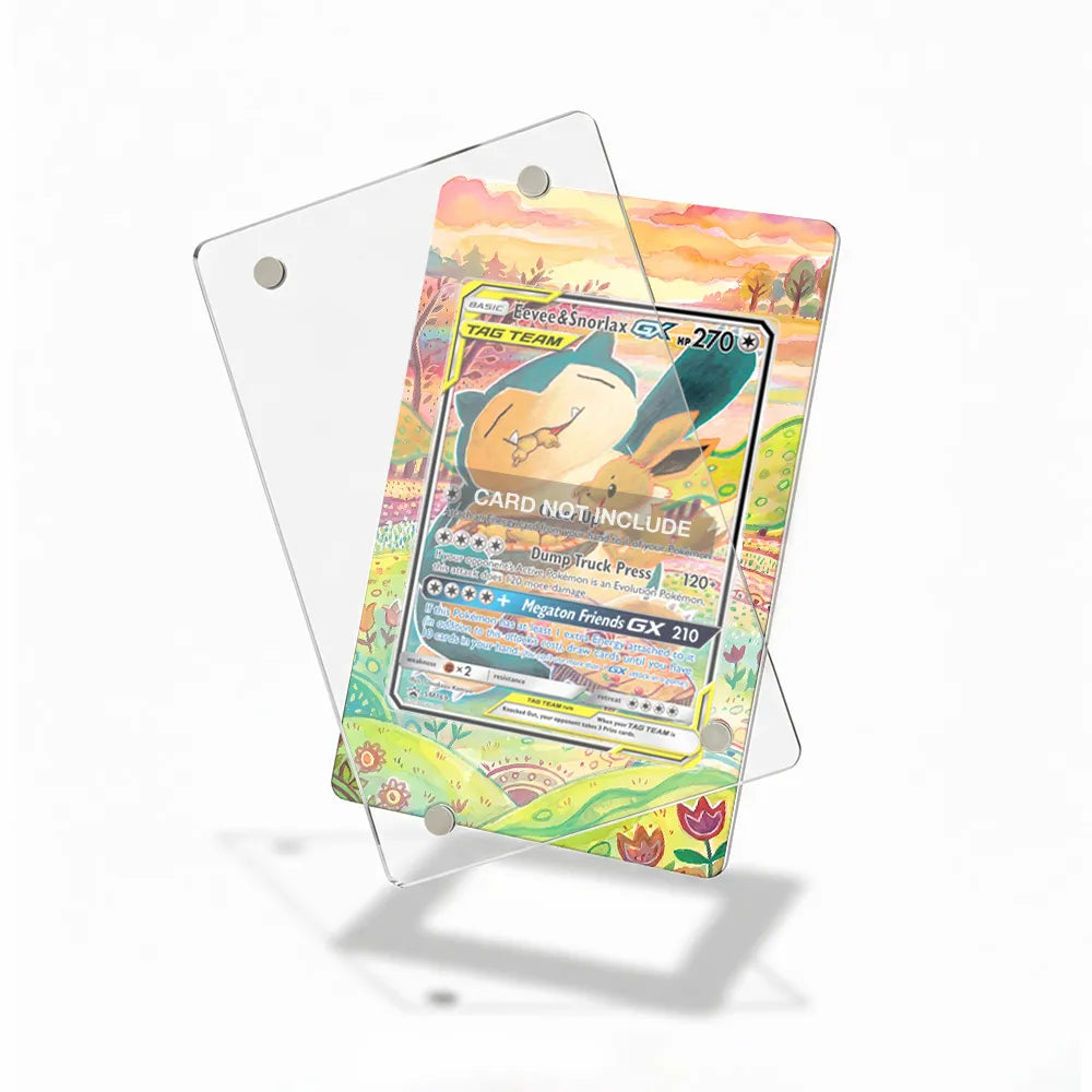 Eevee & Snorlax GX SM169 Promo Extended Art Display Cases - Magnetic Case - Detail View