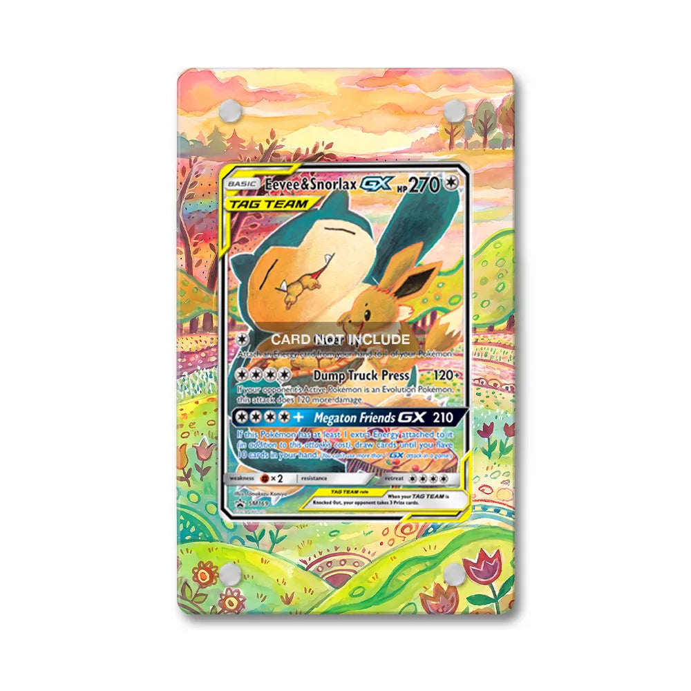 Eevee Snorlax GX SM169 Promo Extended Art Display Cases - Magnetic Case - Front View