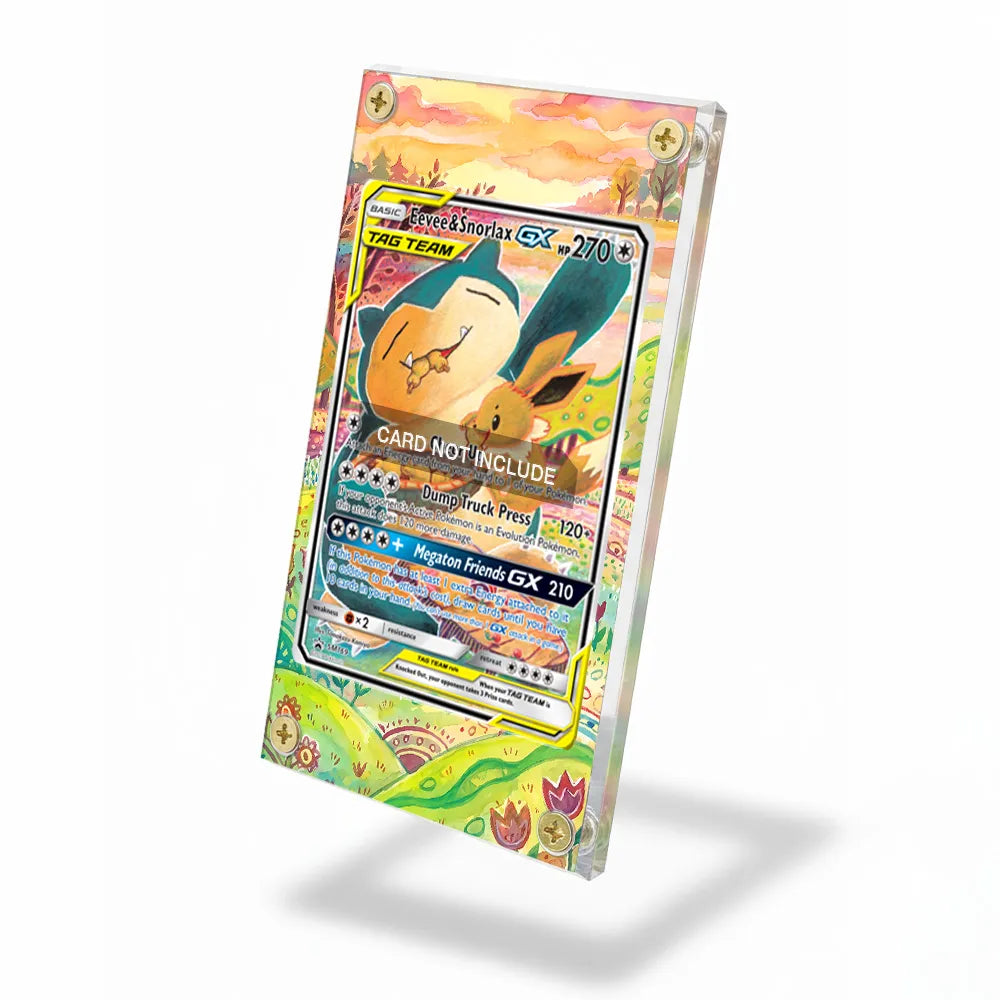 Eevee & Snorlax GX SM169 Promo Extended Art Display Cases - Screws Case - Side View