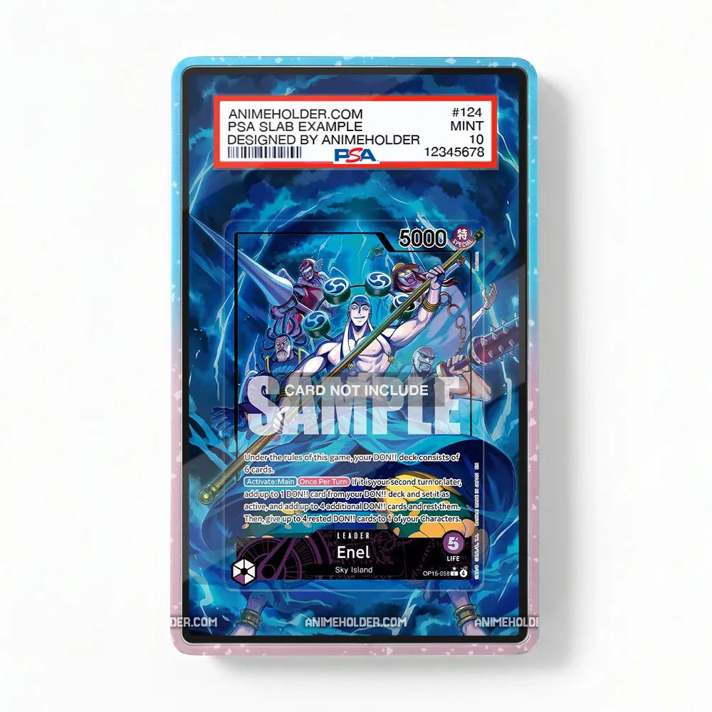 Enel OP15-058 Sky Island One Piece Cards Custom Art Display Cases - PSA Slab Case - Front View