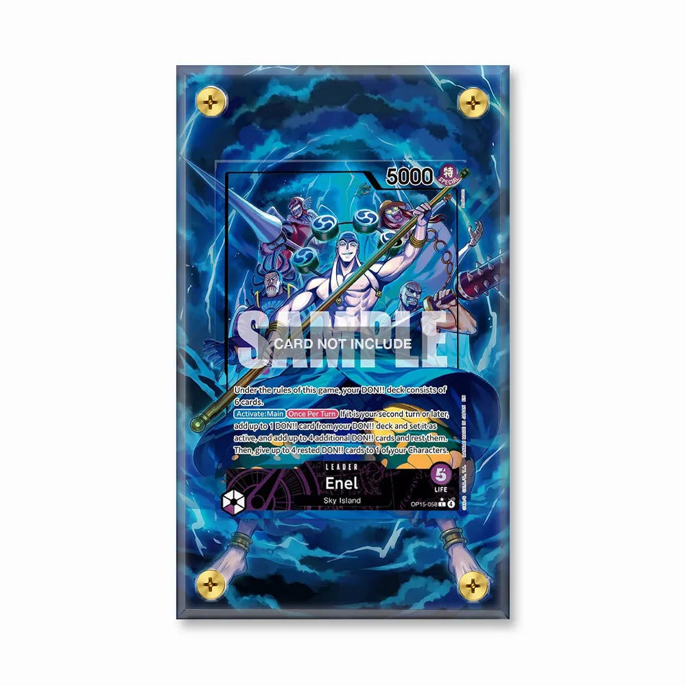 Enel OP15-058 Sky Island One Piece Cards Custom Art Display Cases - Screws Case - Front View
