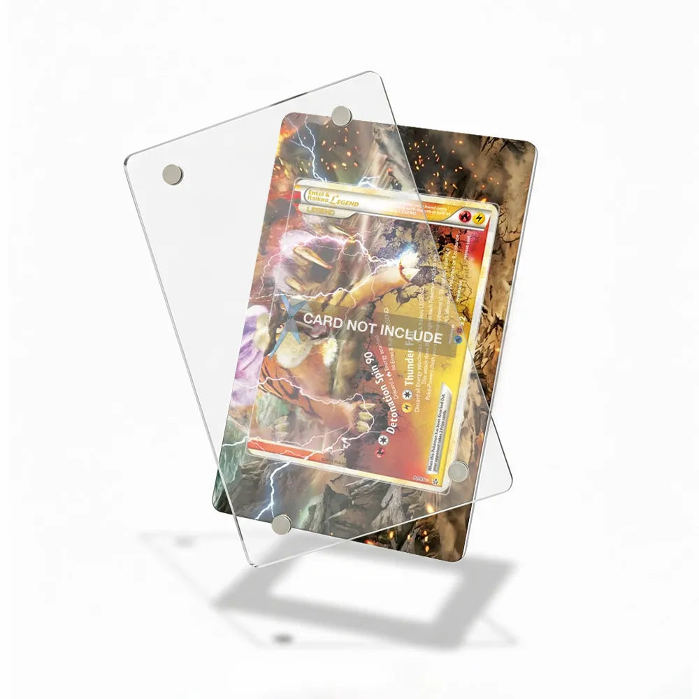 Entei & Raikou LEGEND 064-080 Reviving Legends Pokemon Cards Custom Art Display Cases - Magnetic Case - Detail View