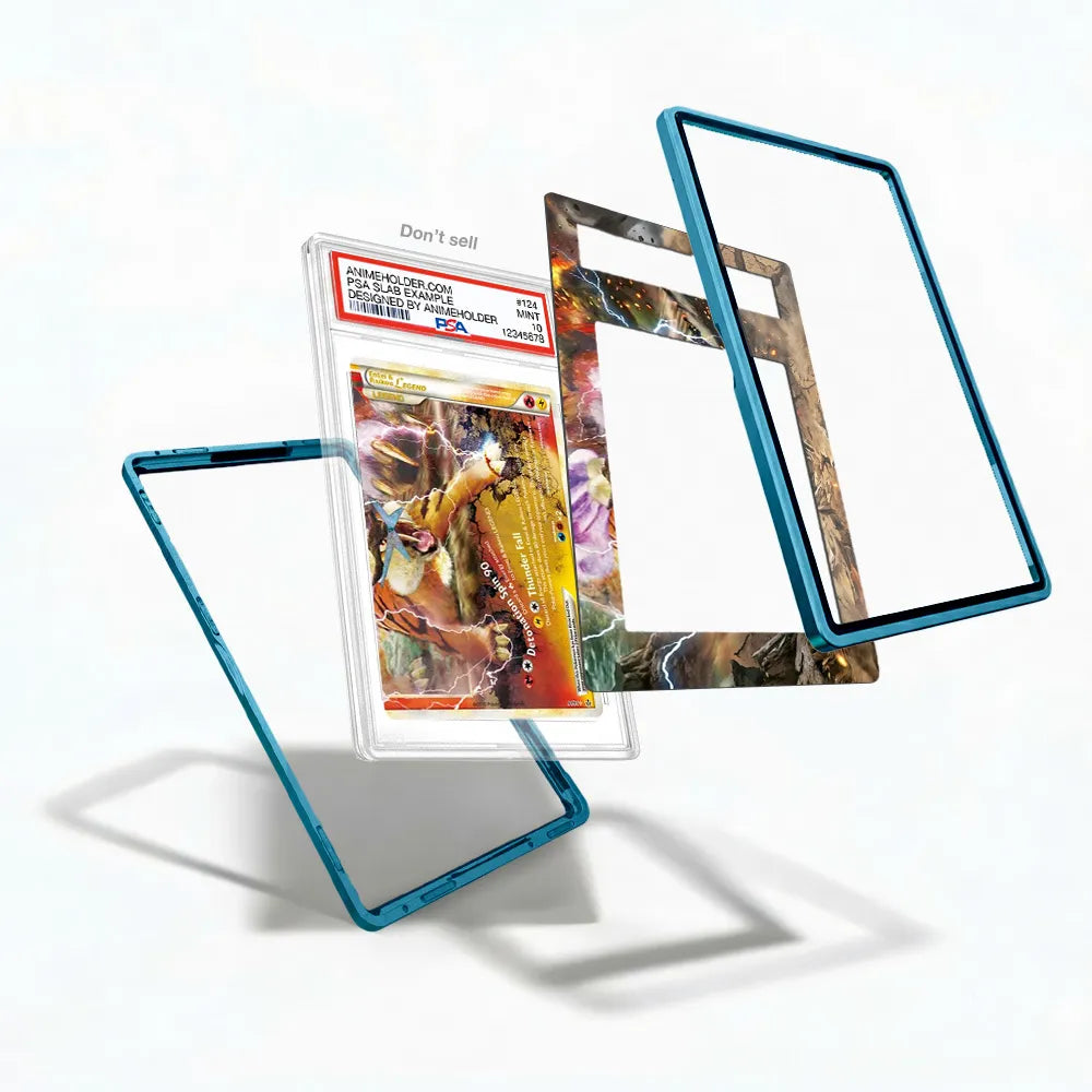 Entei & Raikou LEGEND 064-080 Reviving Legends Pokemon Cards Custom Art Display Cases - PSA Slab Case - Detail View
