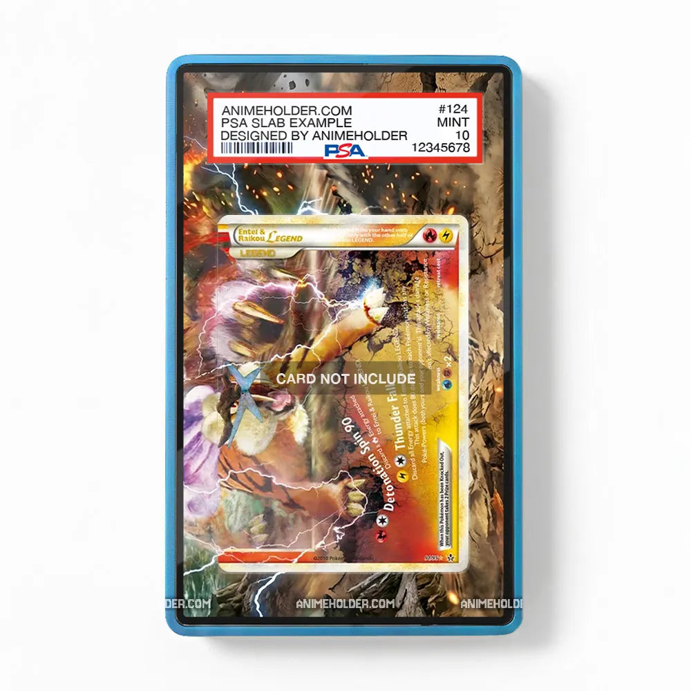 Entei & Raikou LEGEND 064-080 Reviving Legends Pokemon Cards Custom Art Display Cases - PSA Slab Case - Front View