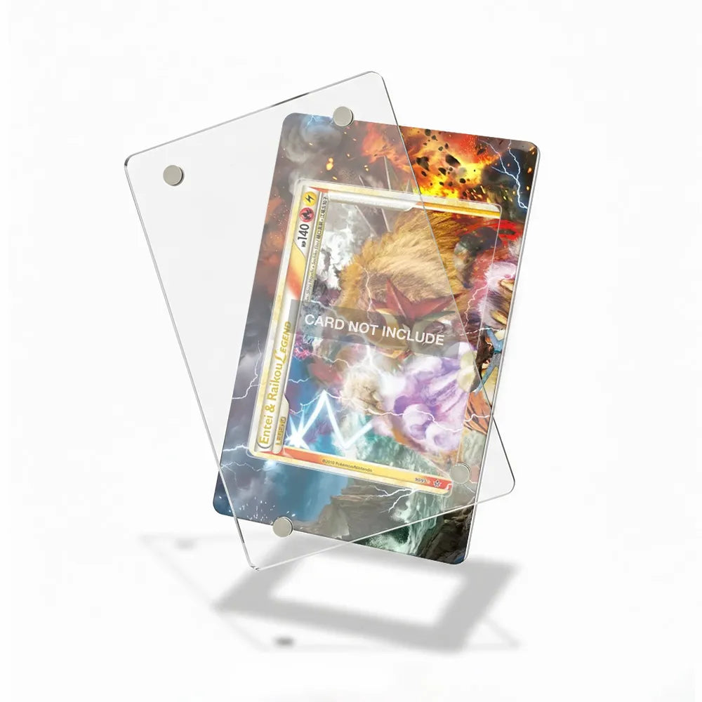 Entei & Raikou Legend 063-080 Reviving Legends Pokemon Cards Custom Art Display Cases - Magnetic Case - Detail View