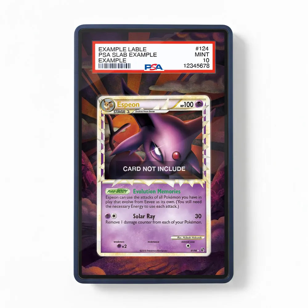 Espeon 81-90 Unleashed Extended Art Display Cases - PSA Slab Case - Front View