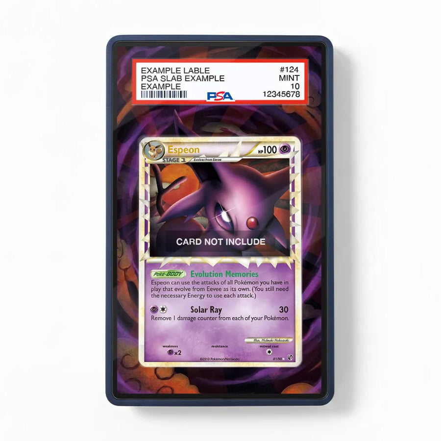 Espeon 81-90 Unleashed Extended Art Display Cases - PSA Slab Case - Front View