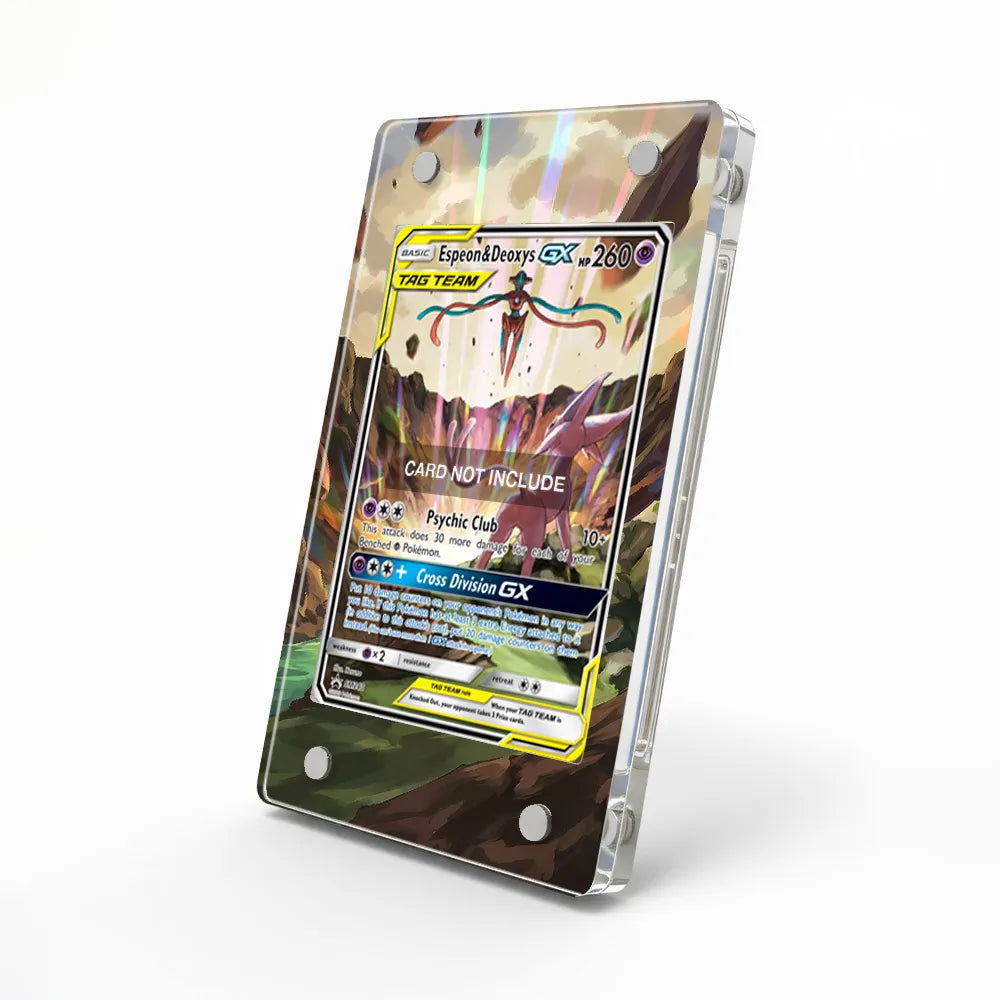 Espeon & Deoxys GX SM240 Promo Extended Art Display Cases - Magnetic Case - Side View