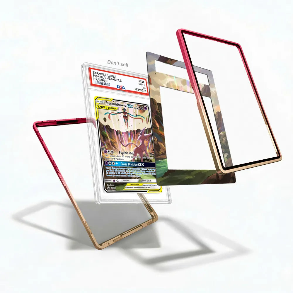 Espeon & Deoxys GX SM240 Promo Extended Art Display Cases - PSA Slab Case - Detail View