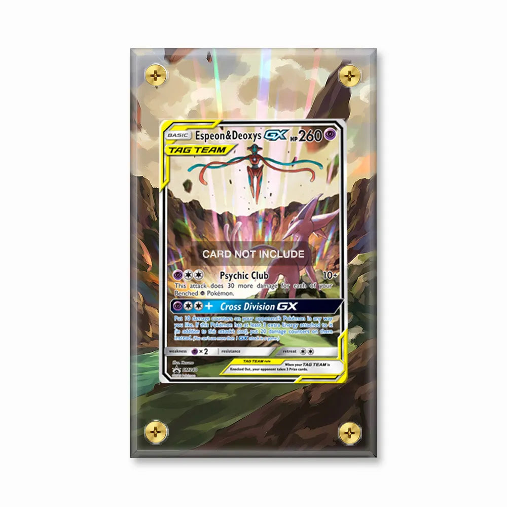 Espeon Deoxys GX SM240 Promo Extended Art Display Cases - Screws Case - Front View