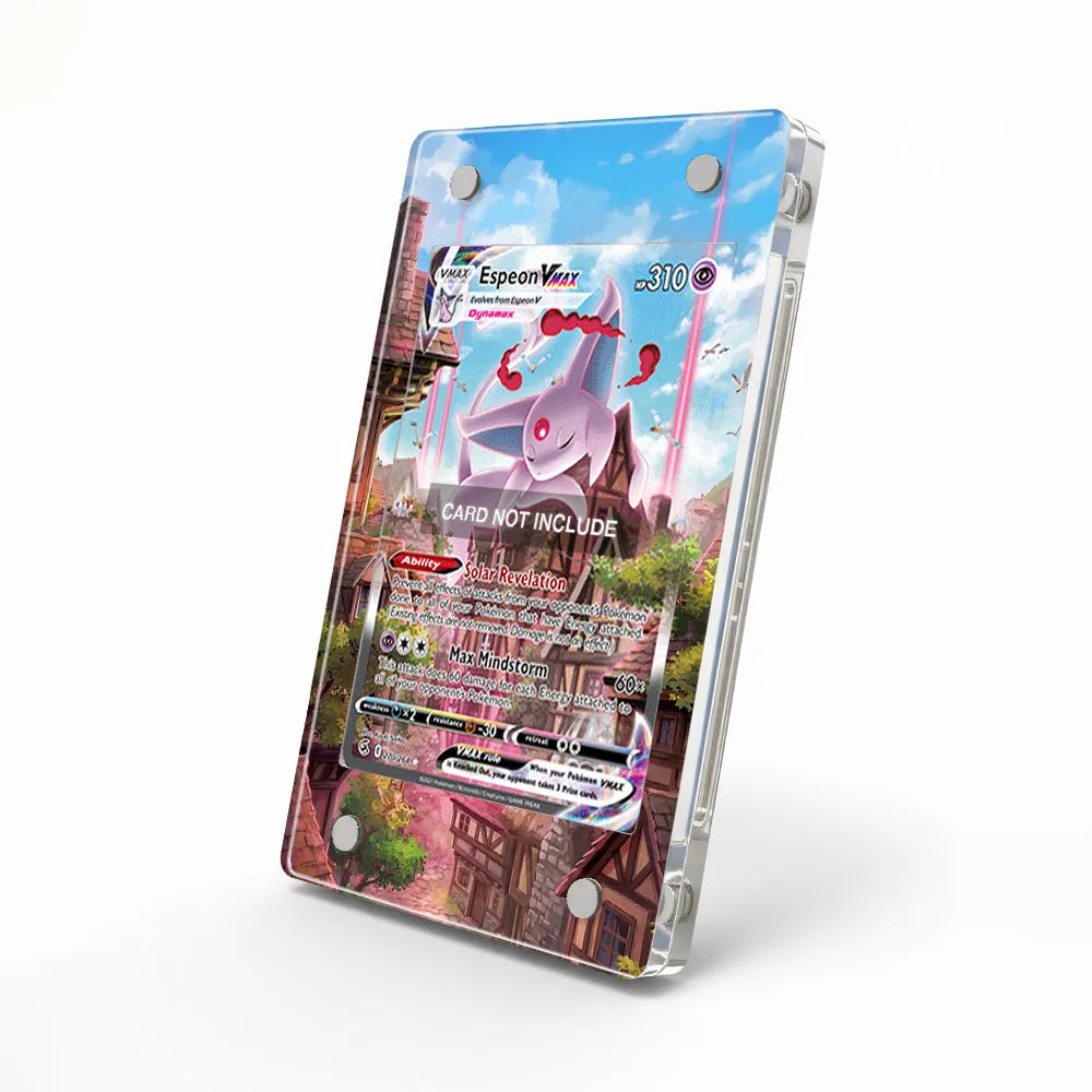 Espeon VMAX 270-264 SIR SAR Fusion Strike Alternate Art Extended Art Display Cases - Magnetic Case - Side View