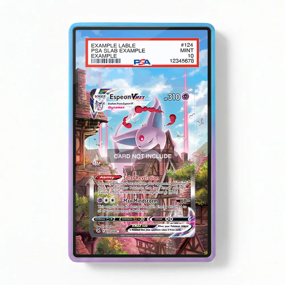 Espeon VMAX 270-264 SIR SAR Fusion Strike Alternate Art Extended Art Display Cases - PSA Slab Case - Front View