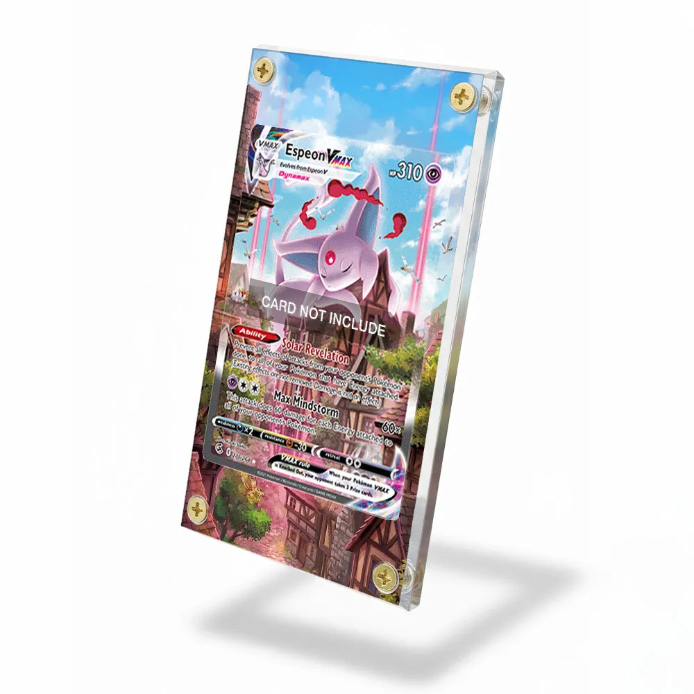 Espeon VMAX 270-264 SIR SAR Fusion Strike Alternate Art Extended Art Display Cases - Screws Case - Side View