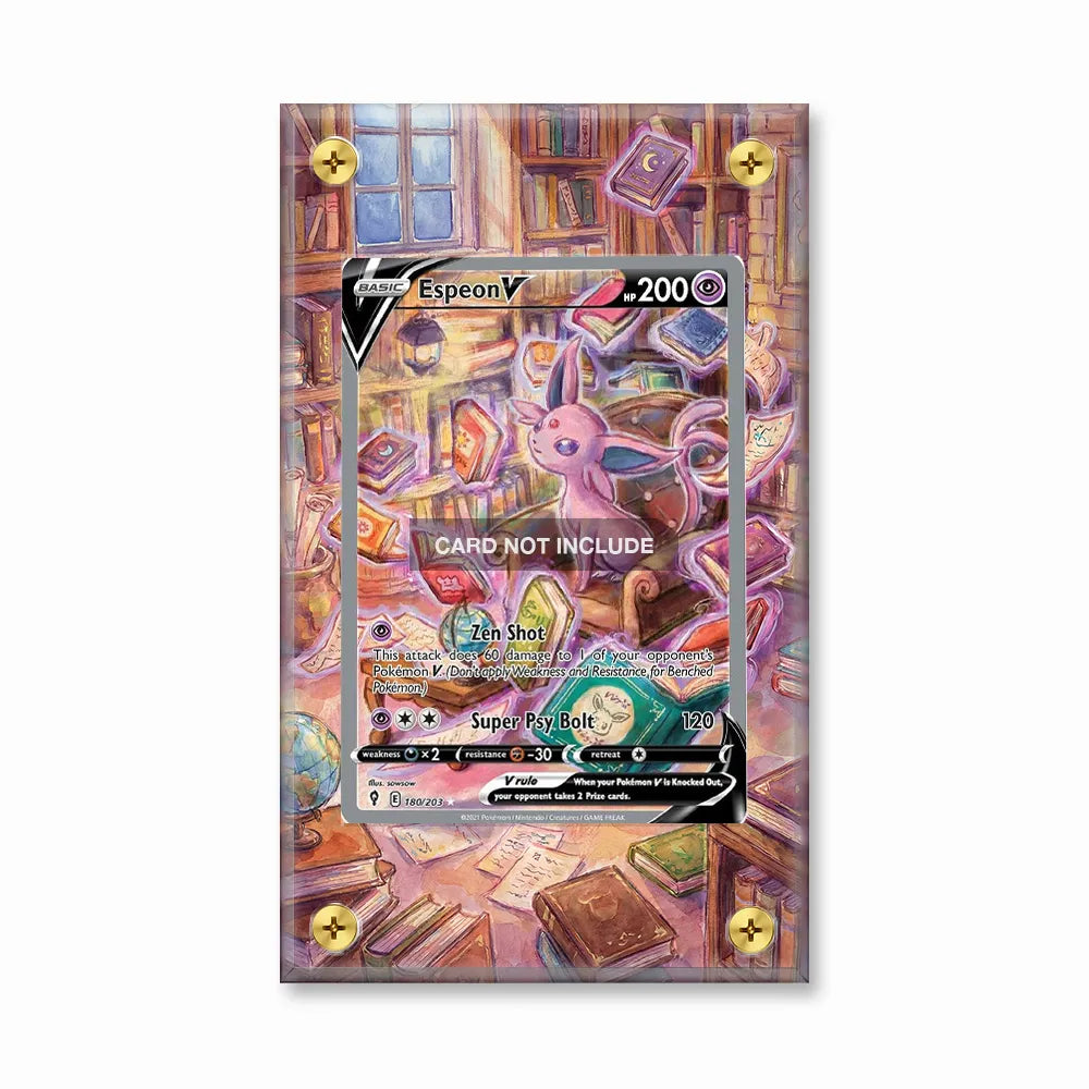 Espeon V SIR SAR Evolving Skies Alternate Art Extended Art Display Cases - Screws Case - Front View