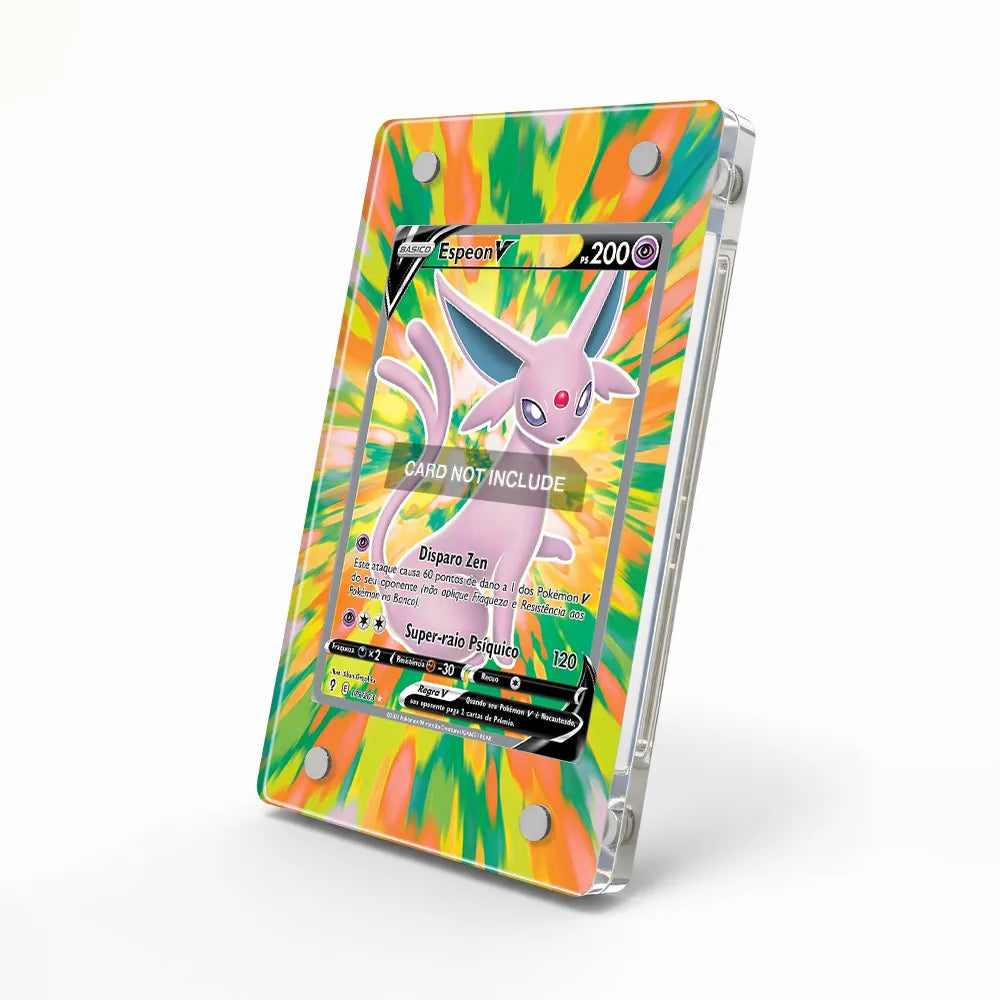 Espeon V Secret Rare SR Evolving Skies Extended Art Display Cases - Magnetic Case - Side View