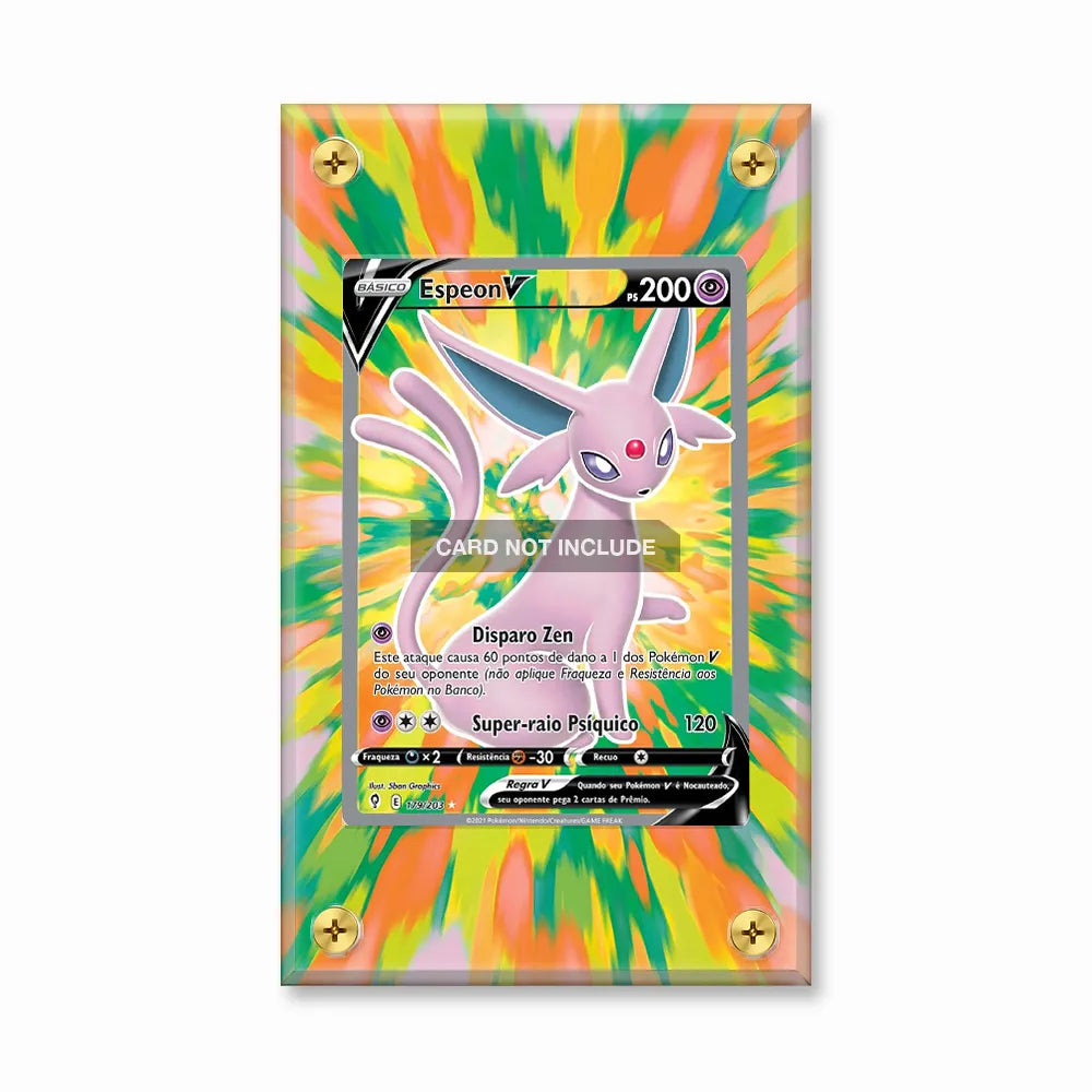 Espeon V Secret Rare SR Evolving Skies Extended Art Display Cases - Screws Case - Front View