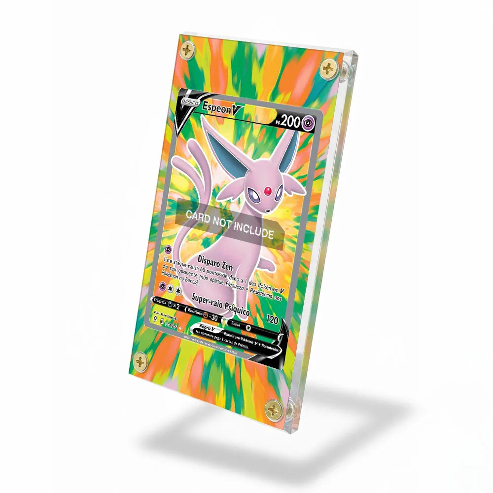 Espeon V Secret Rare SR Evolving Skies Extended Art Display Cases - Screws Case - Side View