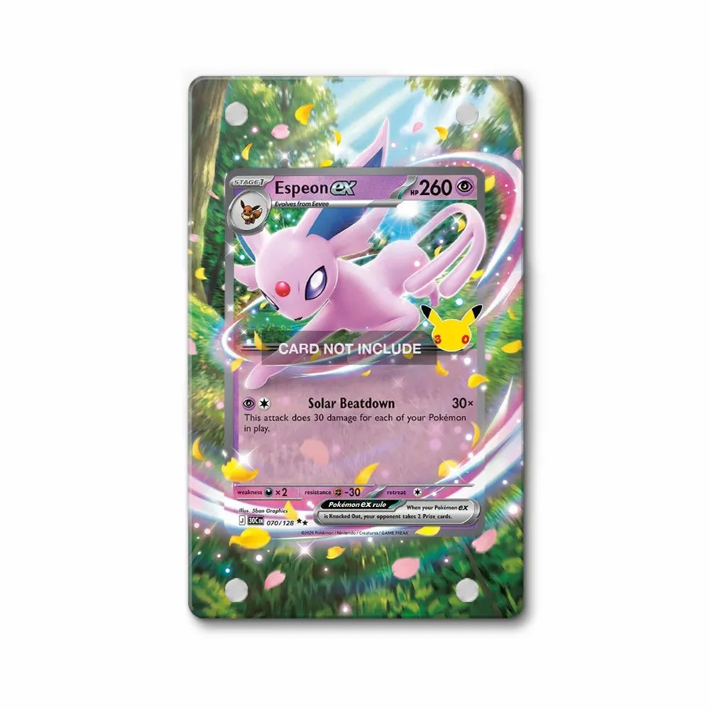 Espeon ex 070-128 SR 30C 30th Anniversary Extended Art Display Cases - Magnetic Case - Front View