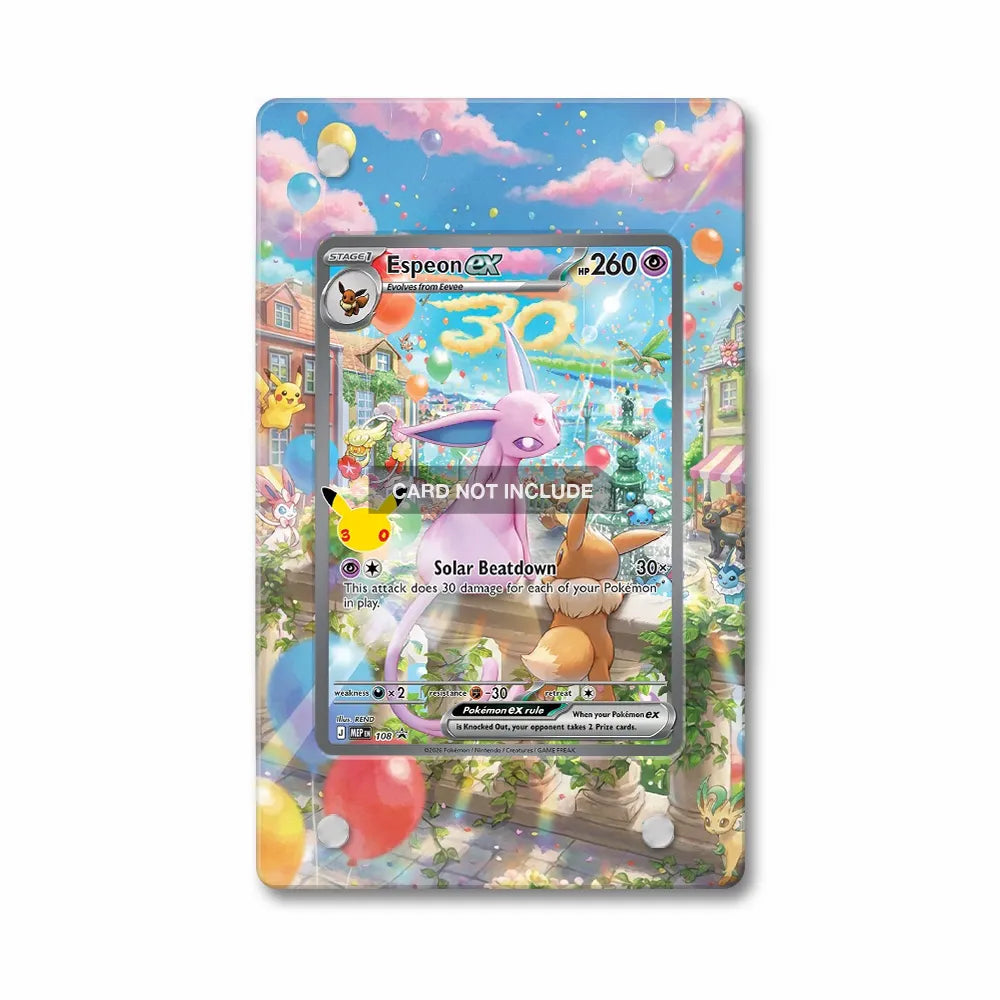 Espeon ex 108 Promo MEP 30th Extended Art Display Cases - Magnetic Case - Front View