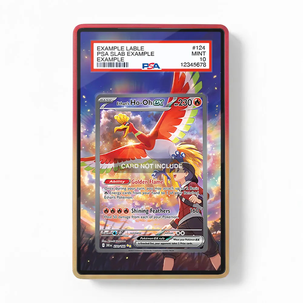 Ethan's Ho-Oh ex 230-182 SIR SAR Destined Rivals Extended Art Display Cases - PSA Graded Guard Case - Front View