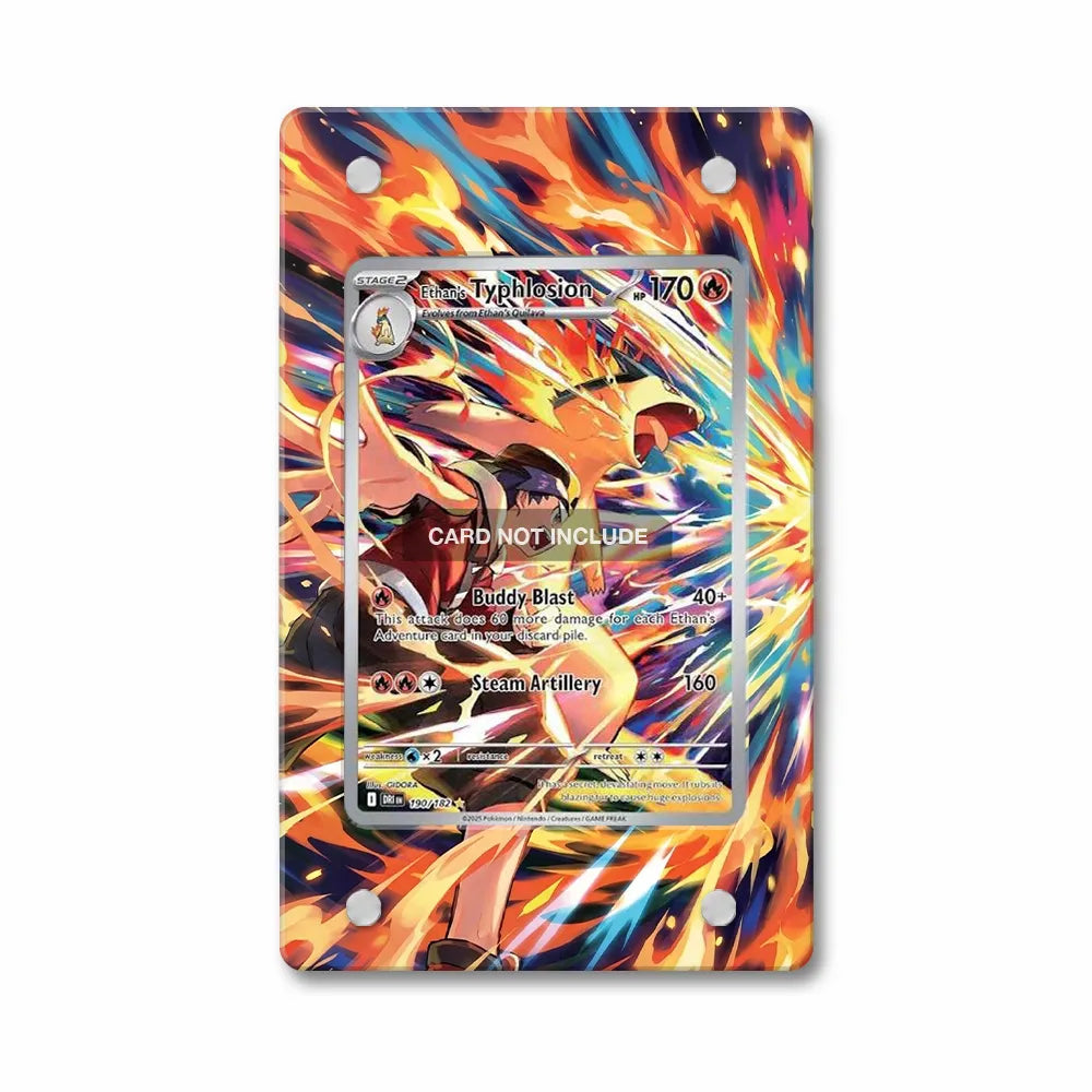 Ethan's Typhlosion 190-182 Dragonite Extended Art Display Cases - PSA Slab Case - Front View