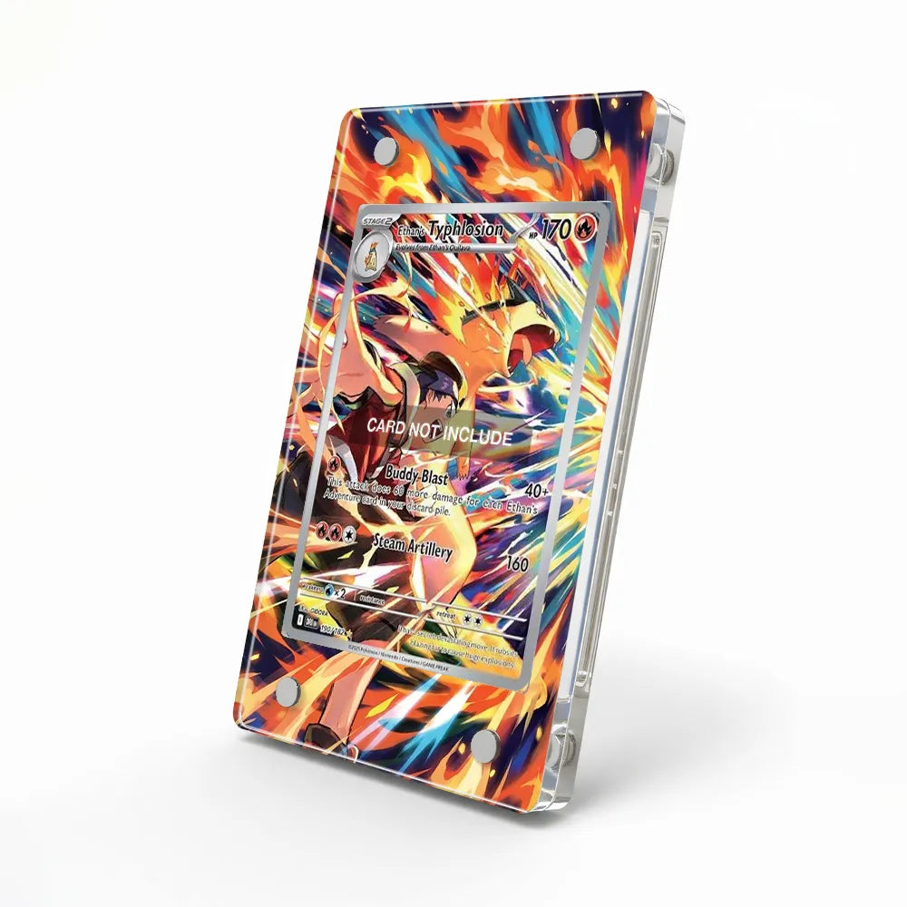 Ethan's Typhlosion 190-182 Dragonite Extended Art Display Cases - Magnetic Case - Side View