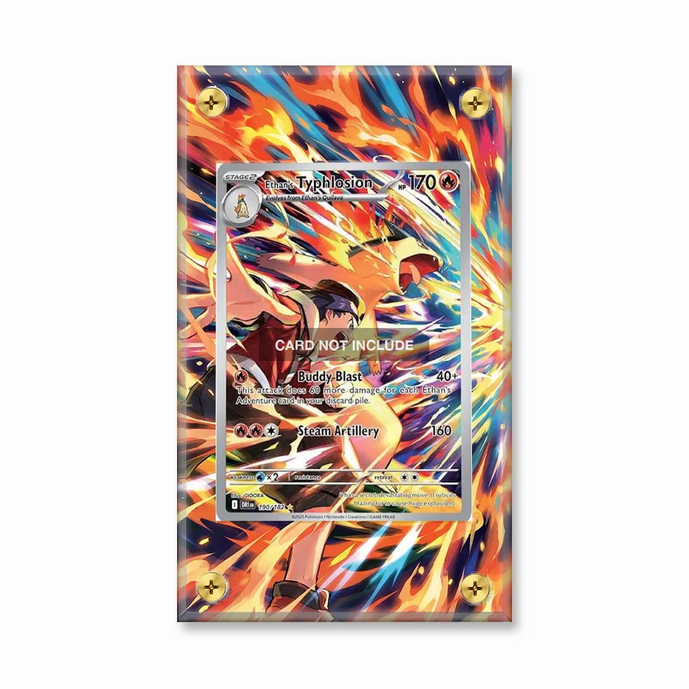 Ethan's Typhlosion 190-182 Dragonite Extended Art Display Cases - Screws Case - Front View