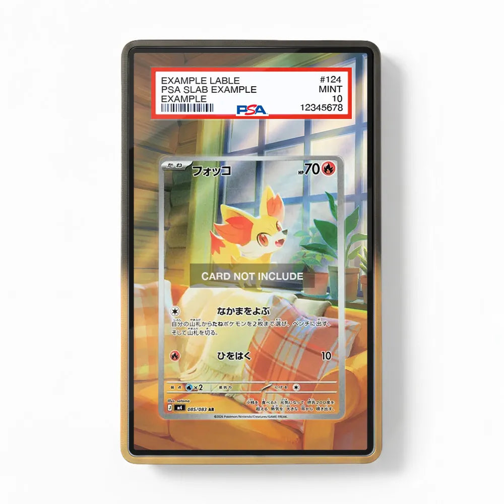 Fennekin IR AR Ninja Spinner Chaos Rising Extended Art Display Cases - PSA Slab Case - Front View
