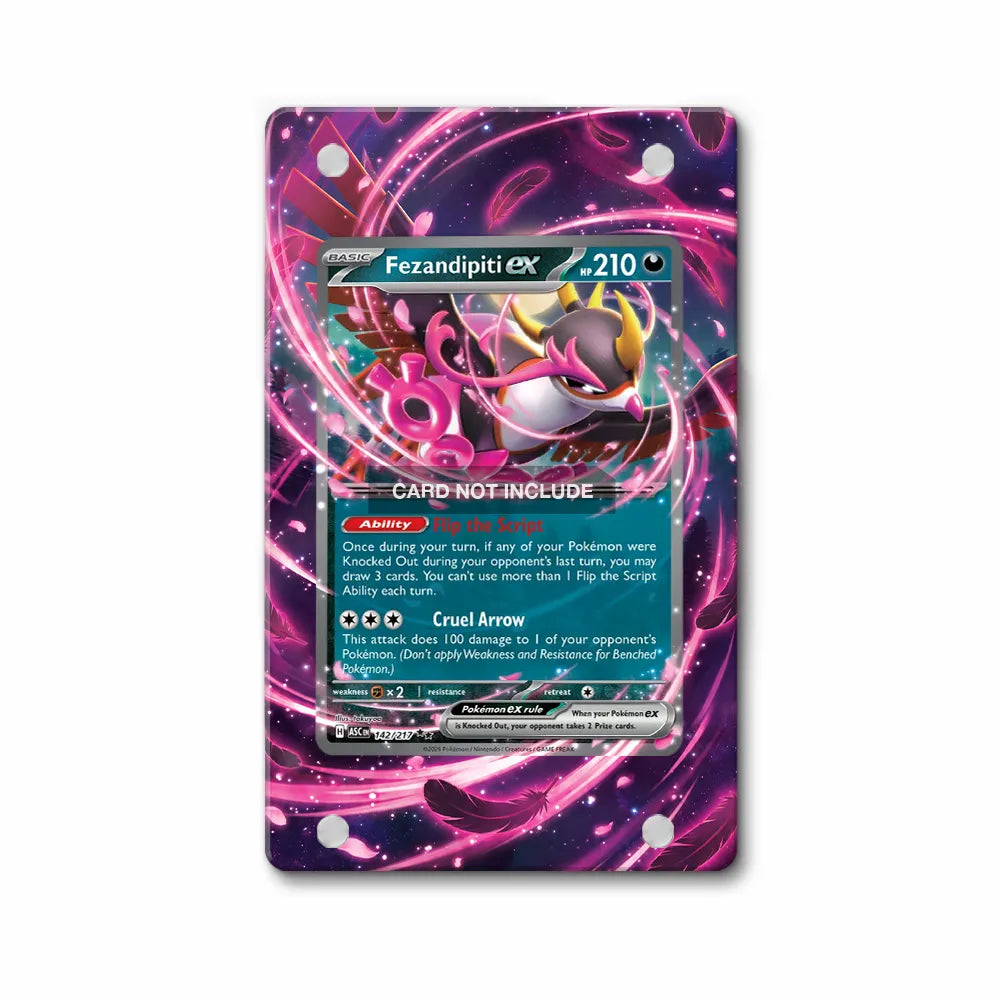 Fezandipiti ex 142-217 Ascended Heroes Pokemon Cards Extended Art Display Cases - Magnetic Case - Front View