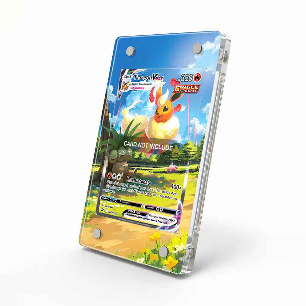 Flareon VMAX SWSH 180 Promo Extended Art Display Cases - Magnetic Case - Side View