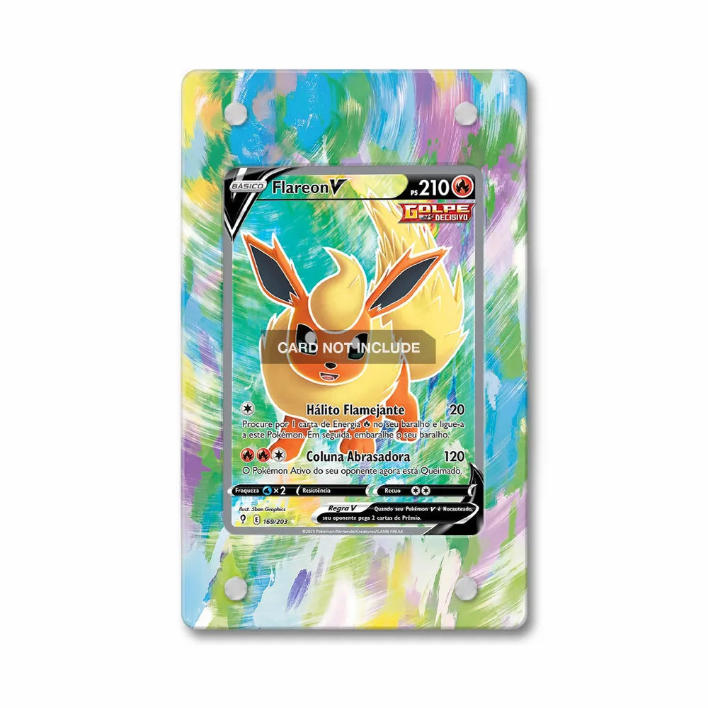 Flareon V Secret Rare SR Evolving Skies Extended Art Display Cases - Magnetic Case - Front View