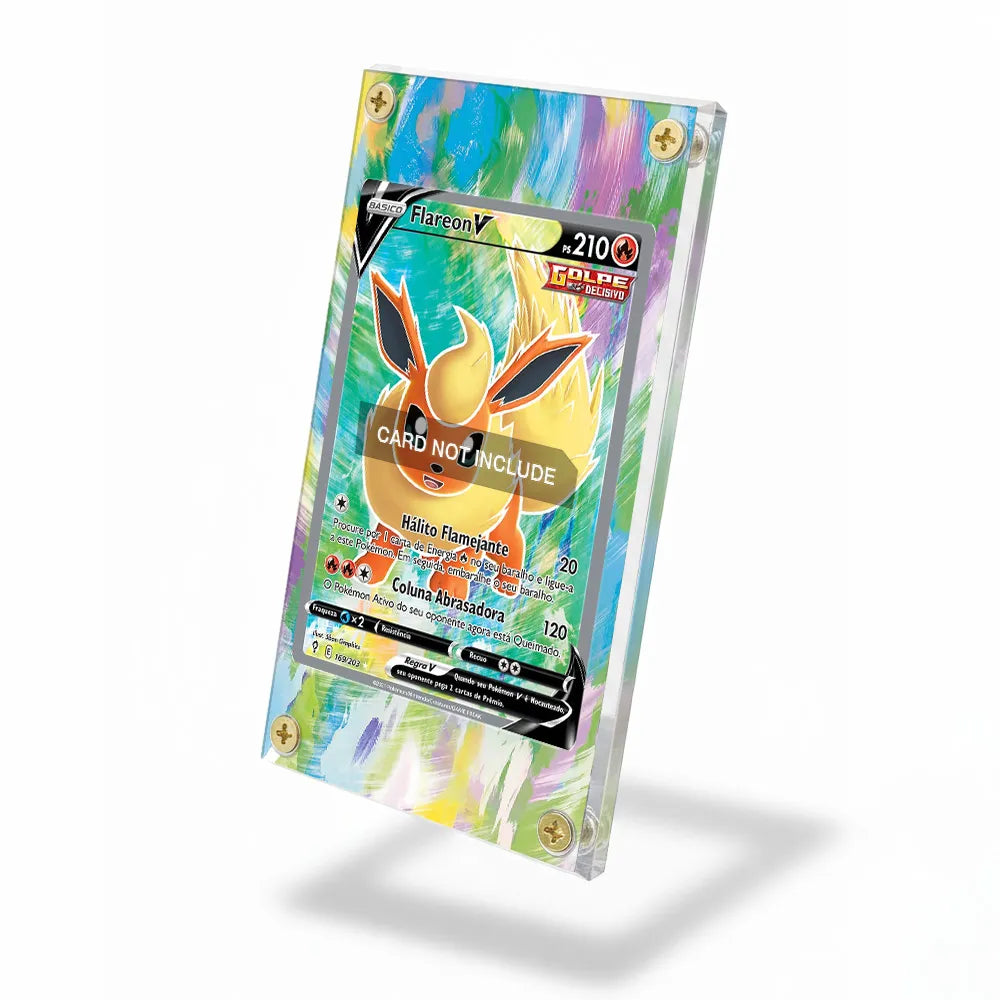 Flareon V Secret Rare SR Evolving Skies Extended Art Display Cases - Screws Case - Side View