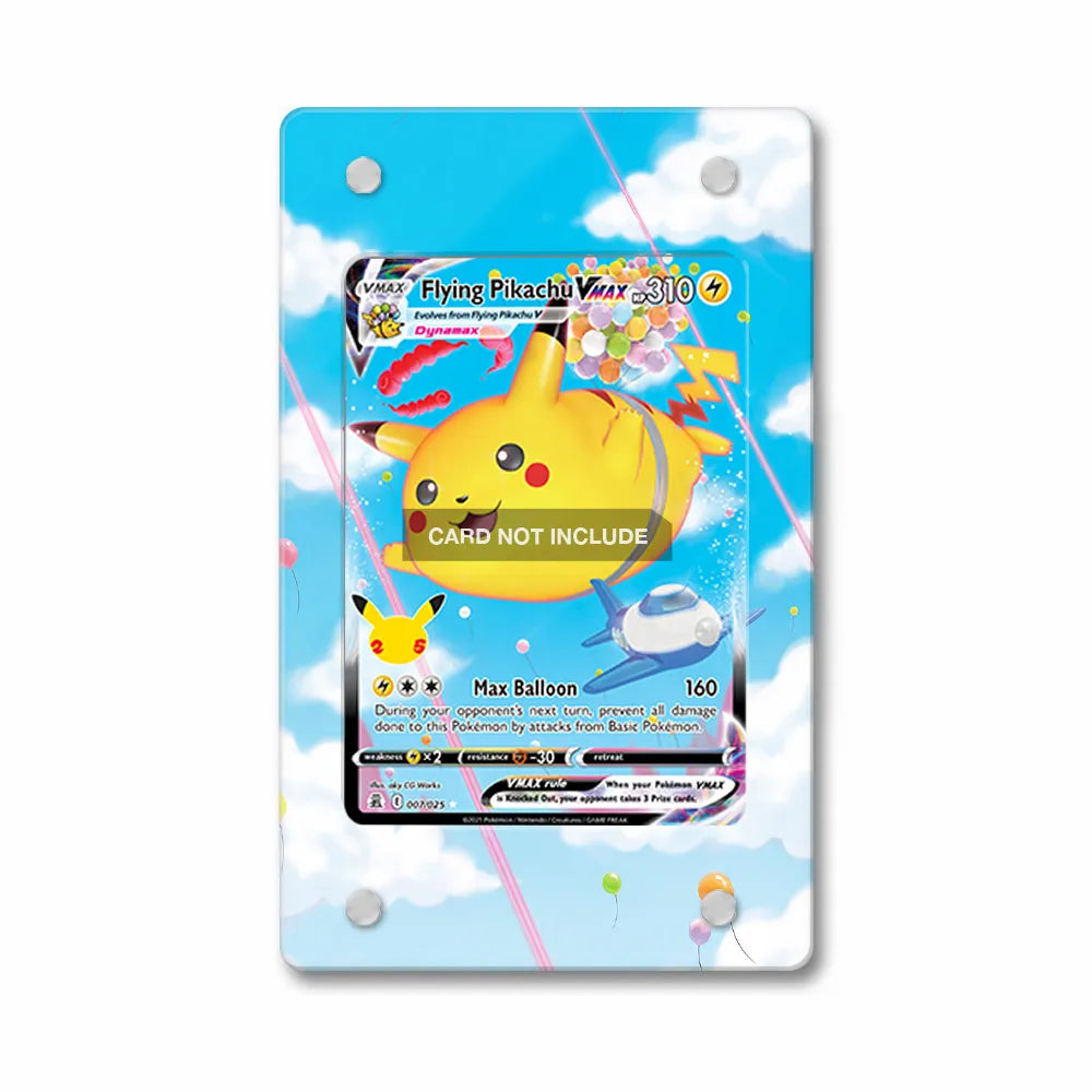 Flying Pikachu VMAX 007-025 25th Anniversary Celebrations Extended Art Display Cases - Magnetic Case - Front View