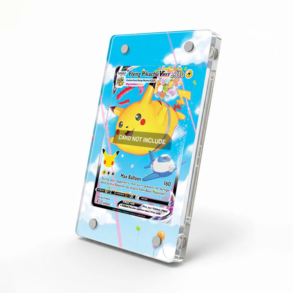 Flying Pikachu VMAX 007-025 25th Anniversary Celebrations Extended Art Display Cases - Magnetic Case - Side View