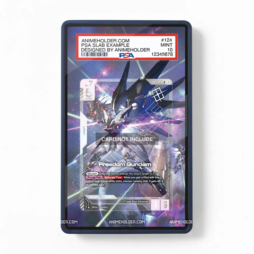 Freedom Gundam G001-085 Gundam Extended Art Display Cases - PSA Slab Case - Front View