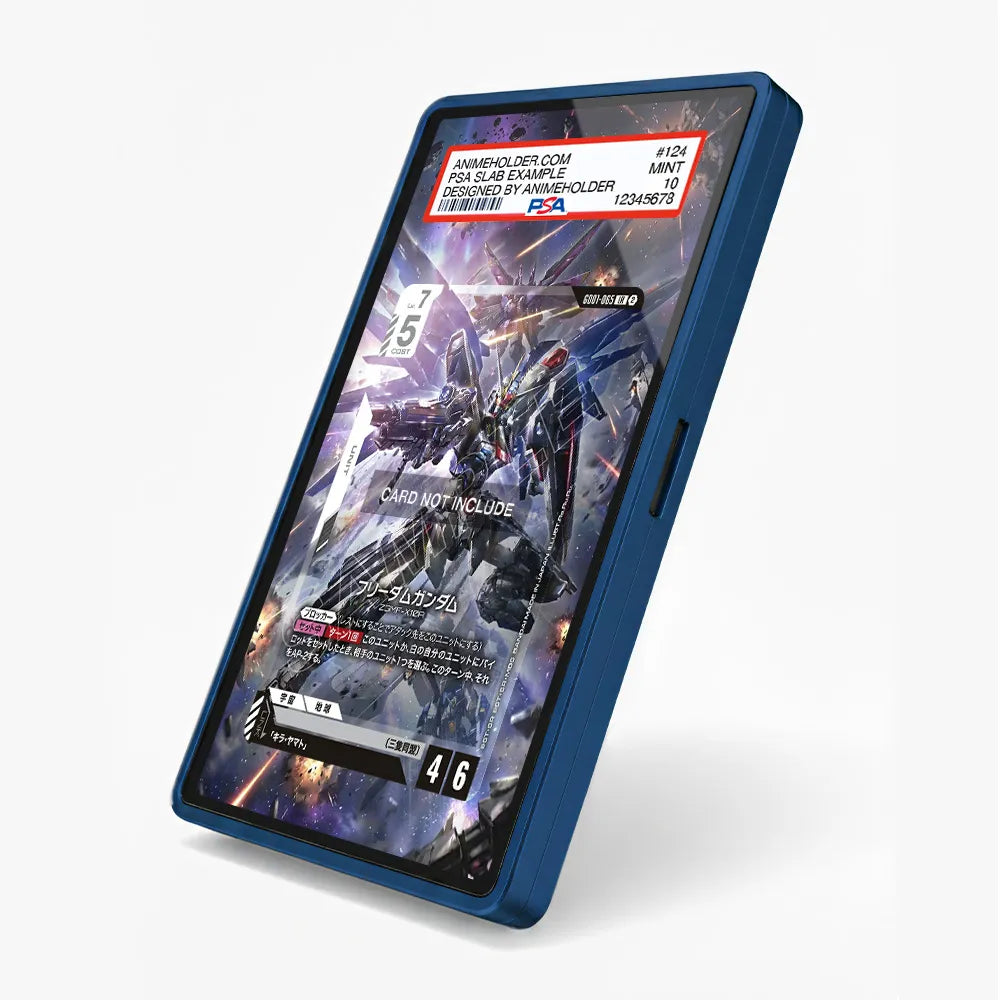Freedom Gundam GD01-065 Legend Rare Gundam Cards Custom Art Display Cases - PSA Slab Case - Side View