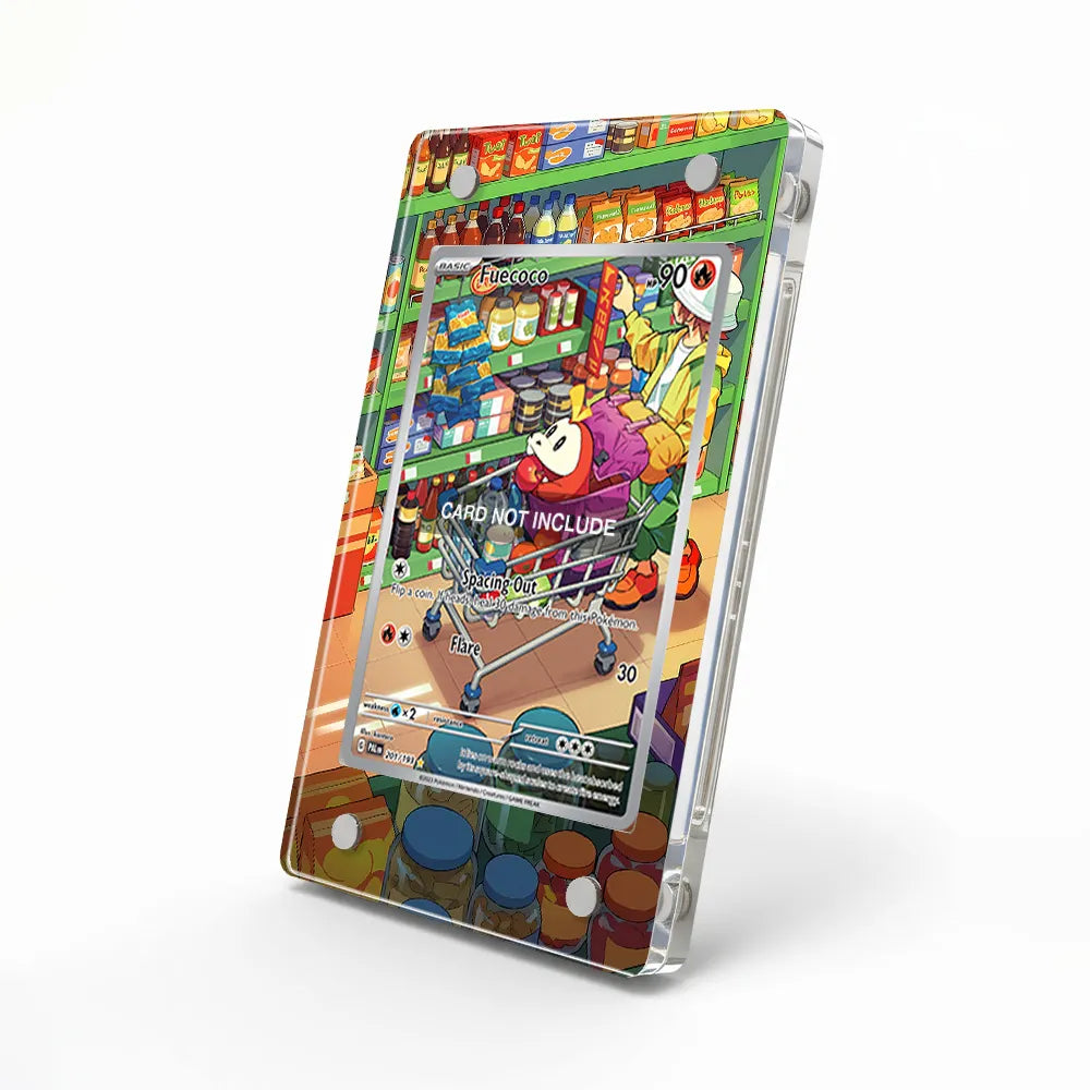 Fuecoco 201-193 IR AR Paldea Evolved Extended Art Display Cases - Magnetic Case - Side View